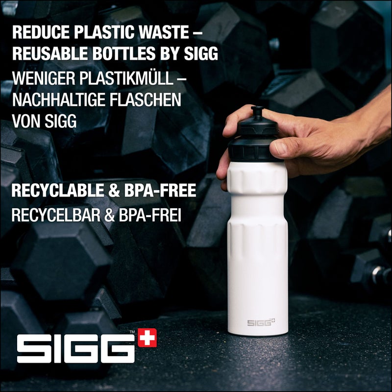 SIGG - Sports Water Bottle White - With 3-Stage Sports Cap - Made in Switzerland - Leakproof - Lightweight - Metal - BPA Free - 25 Oz - Image 3